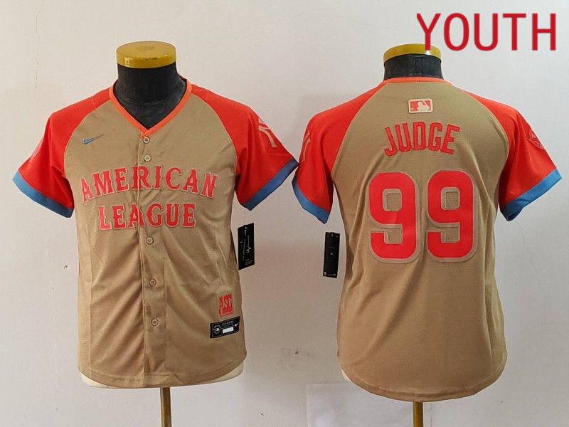 Youth New York Yankees #99 Judge Orange All star 2024 Nike MLB Jersey style 2